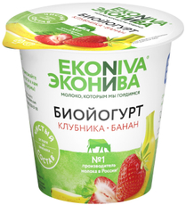 Биойогурт Эконива с клубникой и бананом 2.8%, 125г