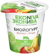 Биойогурт Эконива с яблоком и грушей 2.8%, 125г