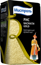 Крупа рис Мистраль Басмати Gold пропаренный, 500г
