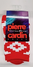 Носки женские Pierre Cardin махровые красные с геометрическим рисунком, 35-37