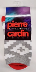 Носки женские Pierre Cardin махровые серые с геометрическим рисунком, 35-37