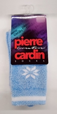Носки женские Pierre Cardin голубые из пушистой нити с рисунком снежинка, 35-37