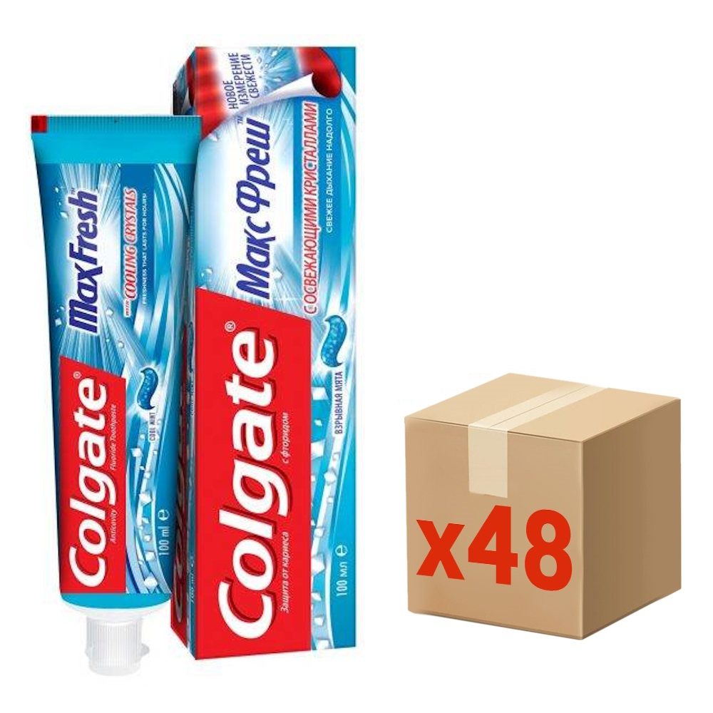 Зубная паста Colgate Макс Фреш Нежная мята освежающая, 100мл x 48 шт