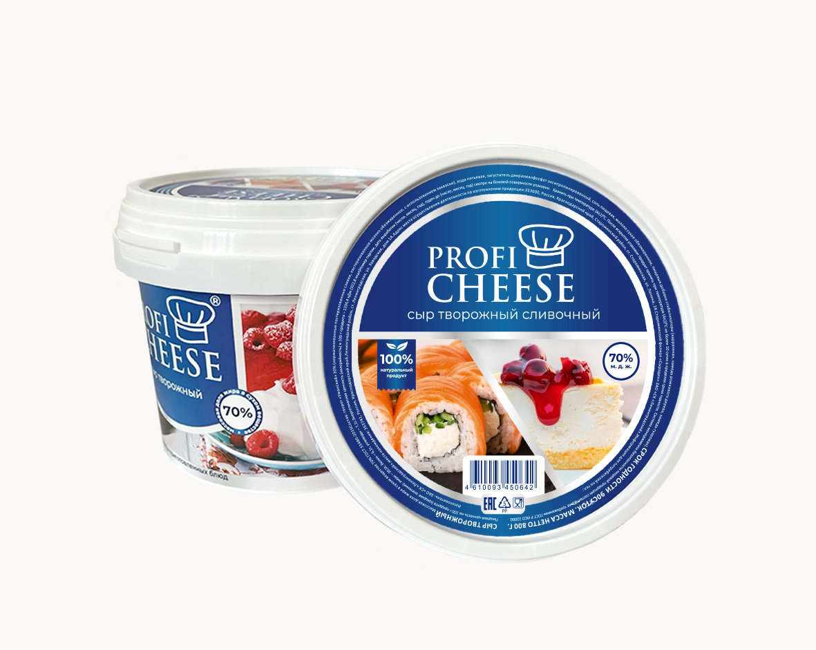 Сыр творожный Profi Cheese 70%, 800г купить с доставкой на дом, цены в  интернет-магазине