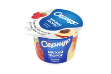 Творог мягкий Сернурский СЗ малина-персик 3%, 100г