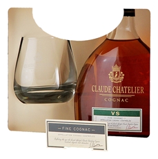 Коньяк Claude Chatelier VS с бокалом в подарочной упаковке, 0.5л