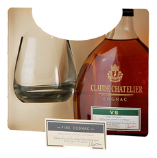 Коньяк Claude Chatelier VS с бокалом в подарочной упаковке, 0.5л