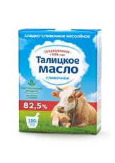 Масло сладкосливочное Талицкое молоко Традиционное 82.5%, 180г