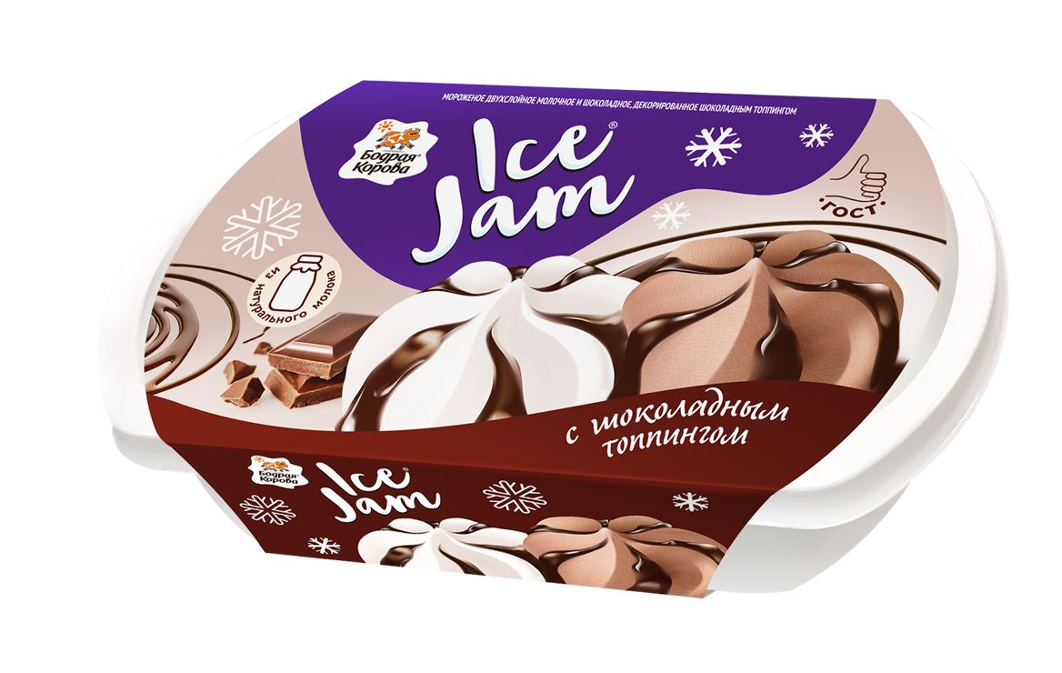 Мороженое Icejam с шоколадным топпингом двухслойное, 400г купить с  доставкой на дом, цены в интернет-магазине