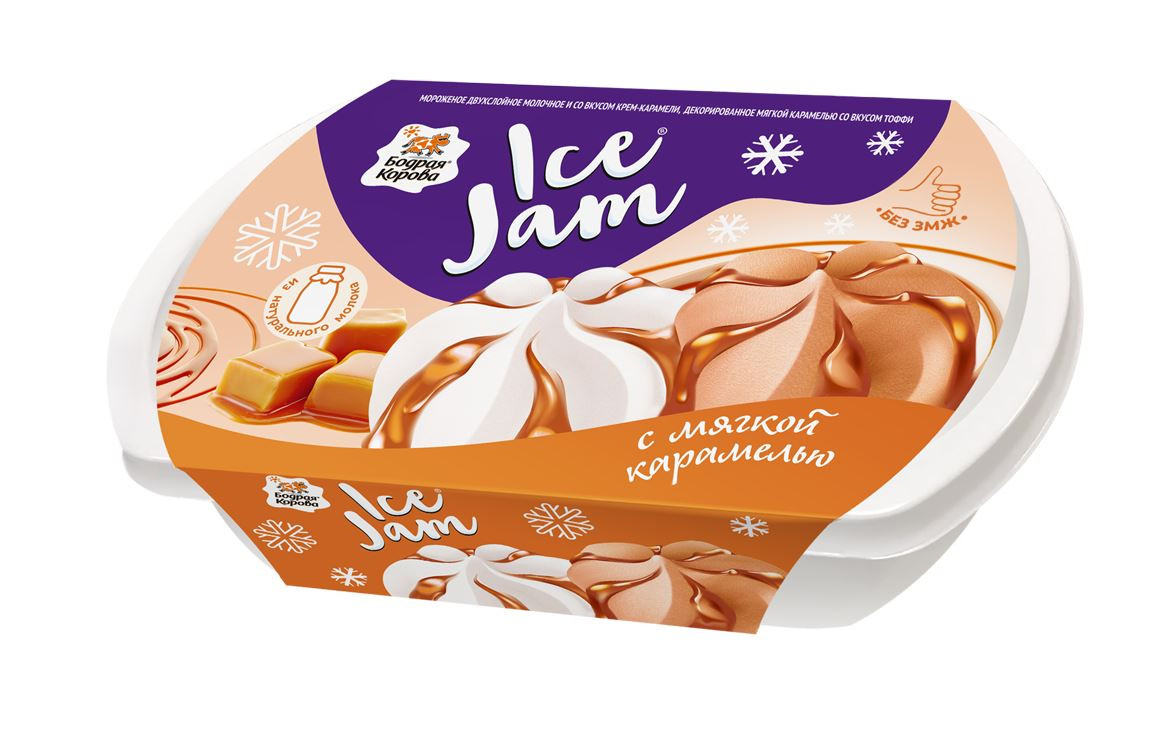 Мороженое Icejam с мягкой карамелью двухслойное, 400г купить с доставкой на  дом, цены в интернет-магазине