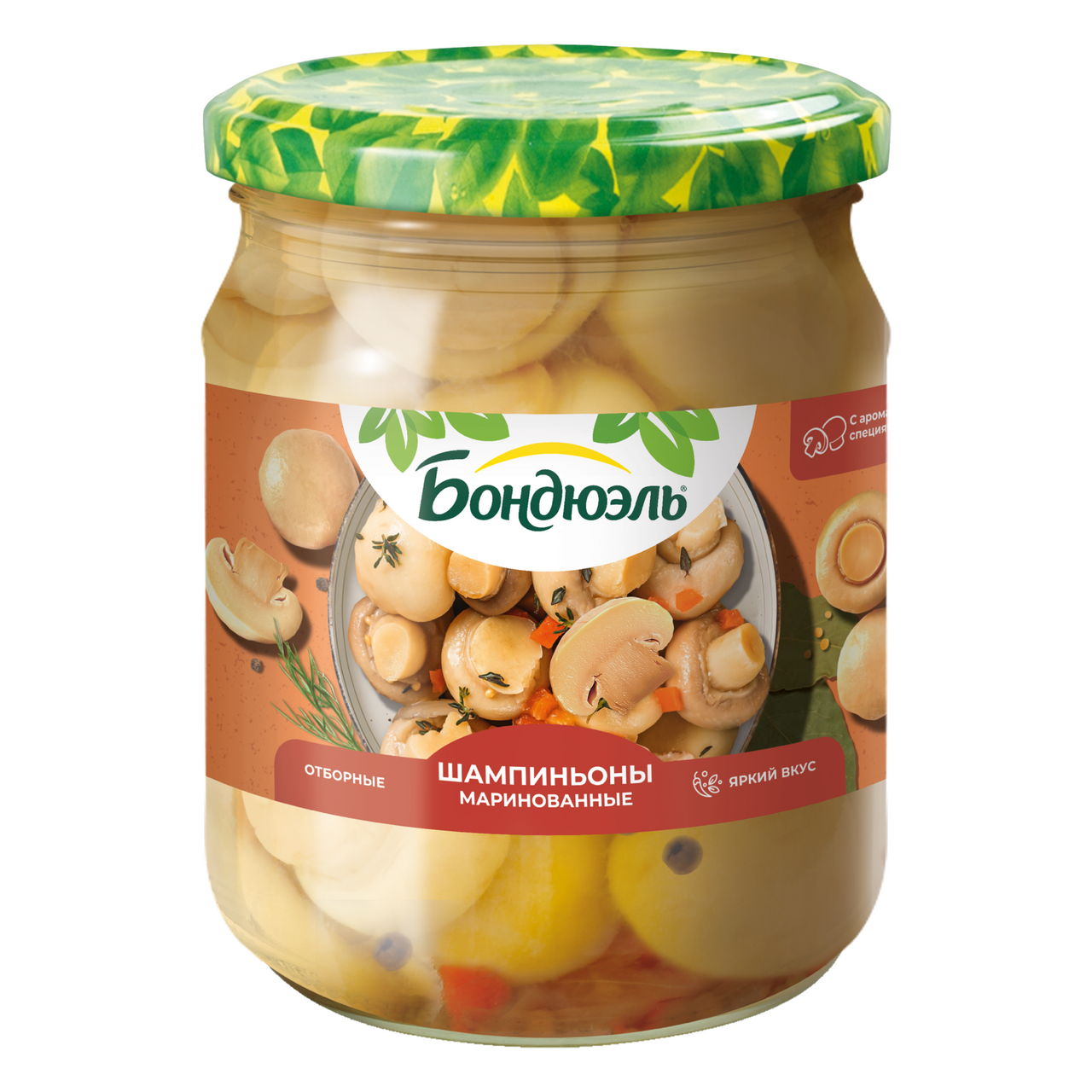 Грибы шампиньоны Бондюэль Отборные маринованные, 500мл