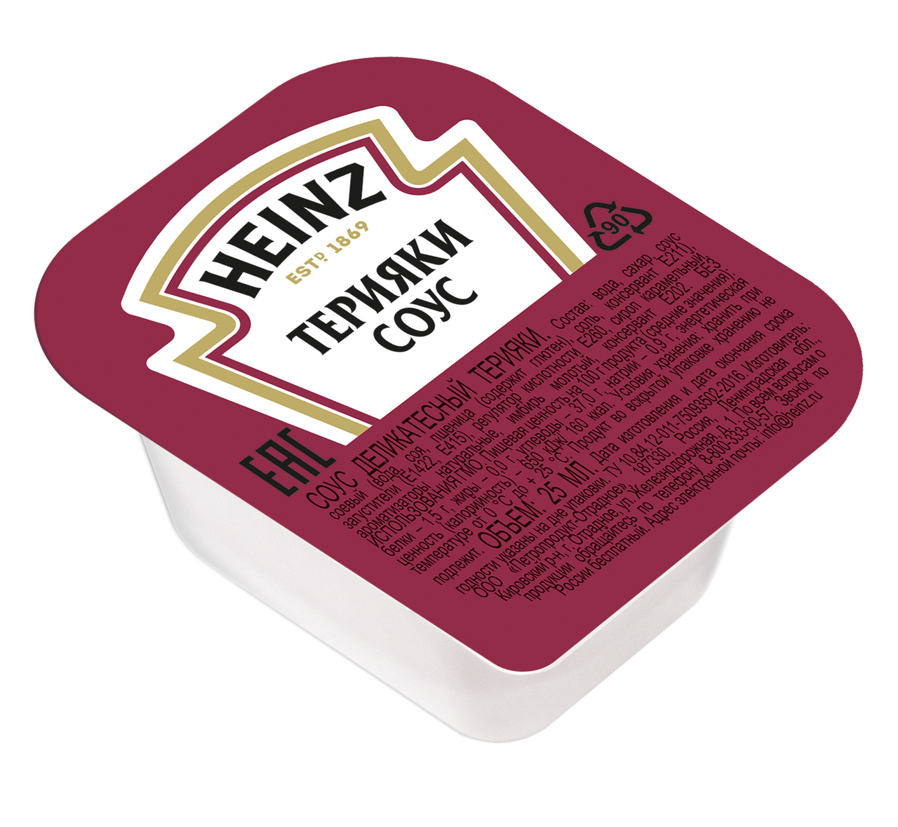 Соус Heinz терияки (25мл x 125шт), 3.125кг купить с доставкой на дом ...