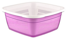 Миска Hobby Life Emerald квадратная с дуршлагом, 3.8л