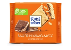 Шоколад Ritter Sport вафля-какао-мусс, 100г
