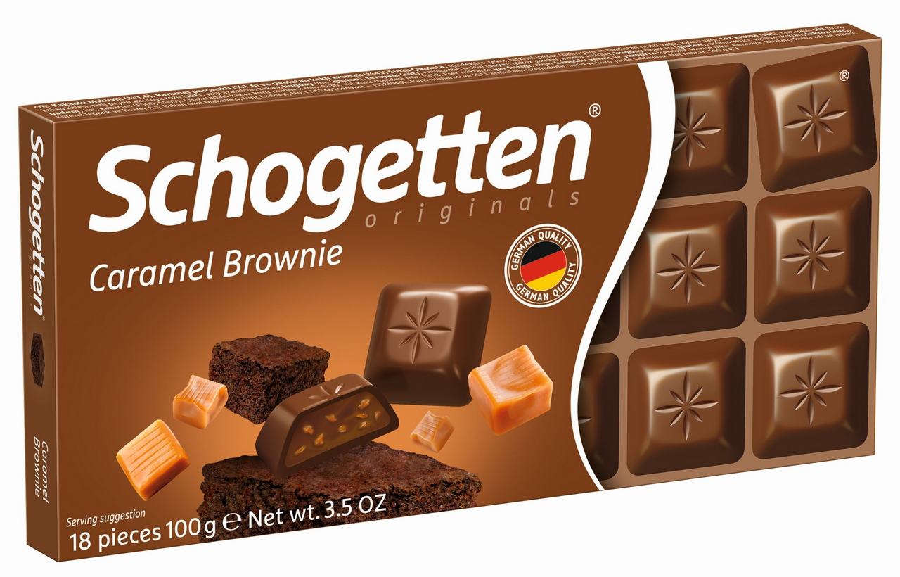Шоколад молочный Schogetten Caramel Brownie, 100г