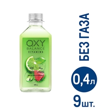 Вода Oxy Balance Vitamins базилик-клубника-лайм, 400мл x 9 шт