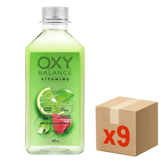 Вода Oxy Balance Vitamins базилик-клубника-лайм, 400мл x 9 шт
