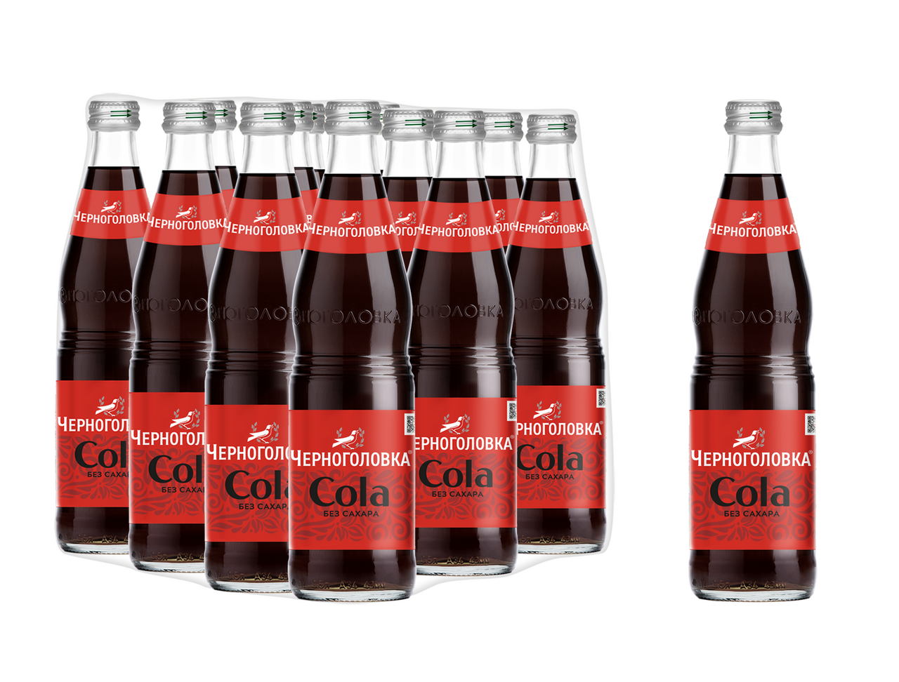 Напиток Черноголовка Кола без сахара сильногазированный, 500мл x 12 шт