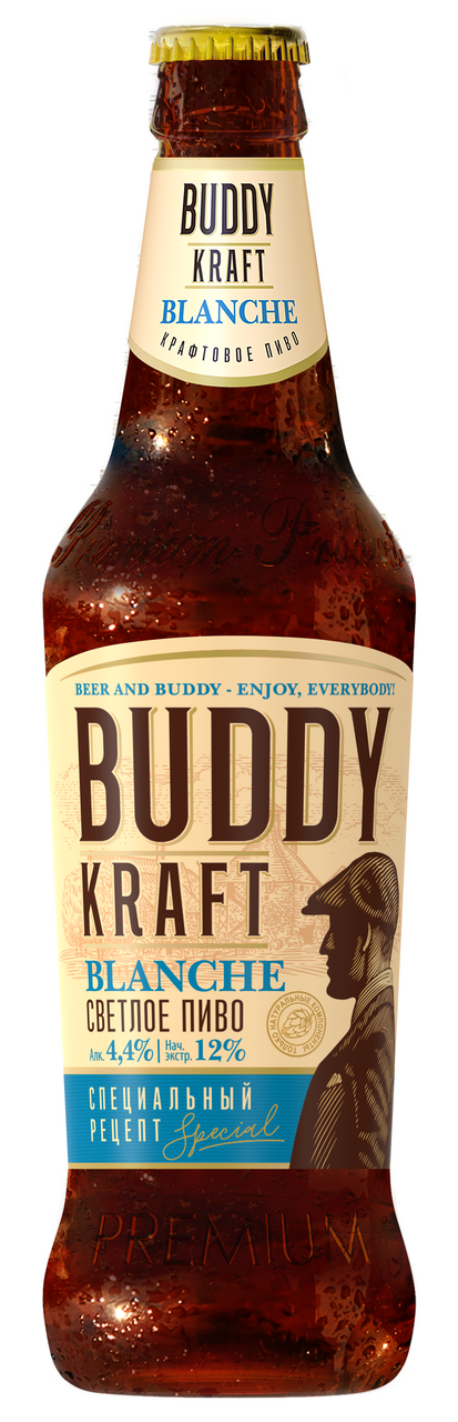 Пиво Buddy Kraft светлое пшеничное, 0.45л