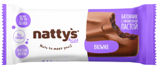 Батончик протеиновый Nattys Brownie Шоколад-арахисовая паста-какао без сахара без глютена, 45г