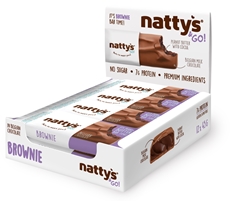 Батончик Nattys Brownie шоколадный с арахисовой пастой и какао без сахара, 45г x 12 шт