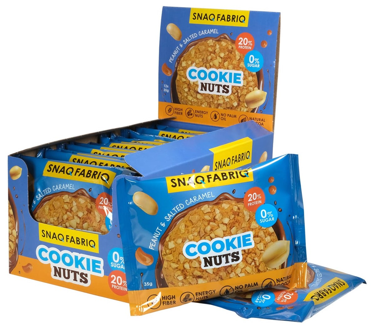 Изображение товара Печенье Snaq Fabriq арахис-соленая карамель без сахара, 35г x 12 шт