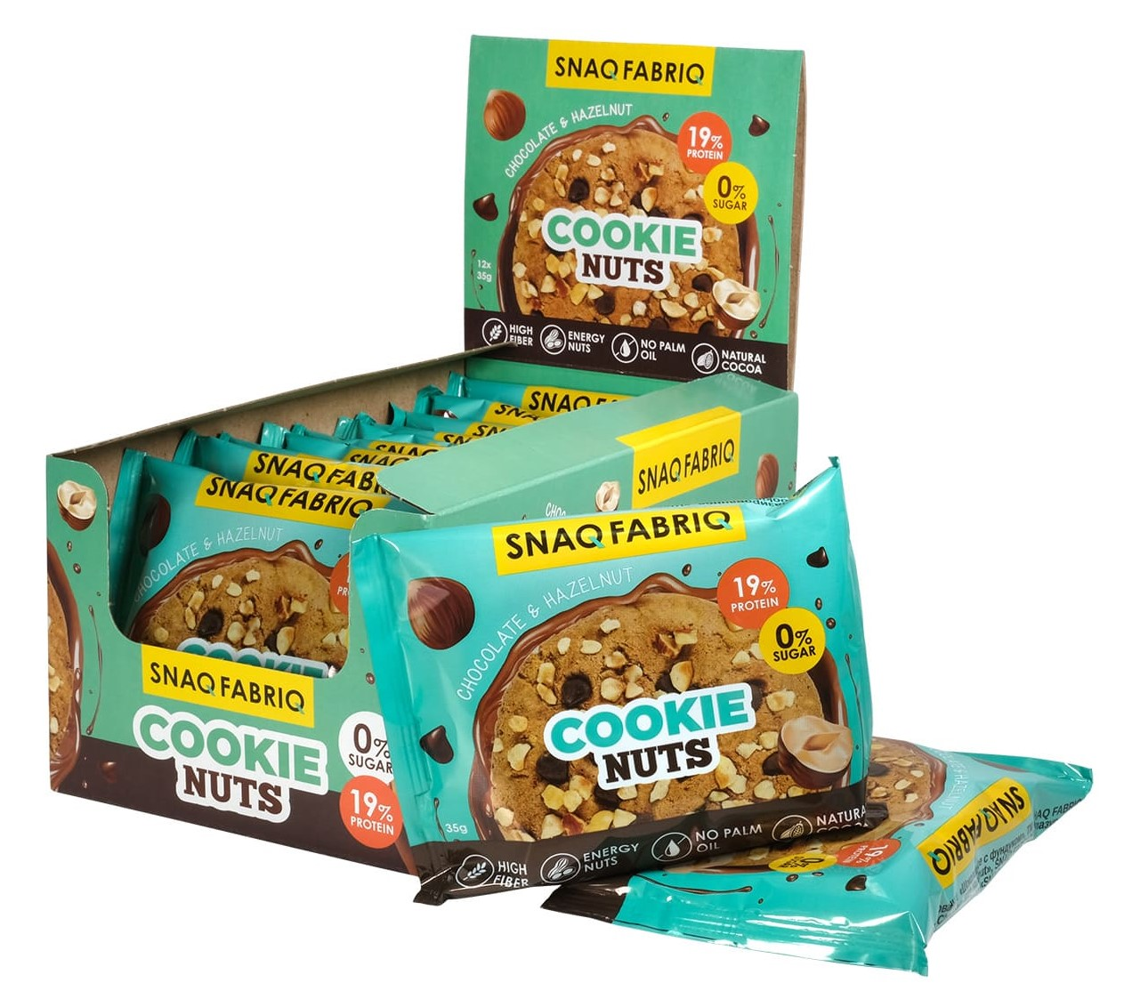 Изображение товара Печенье Snaq Fabriq шоколад-фундук без сахара, 35г x 12 шт