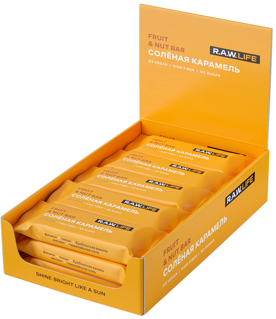 Изображение товара Батончик R.A.W. LIFE Соленая карамель 47г x 15 шт