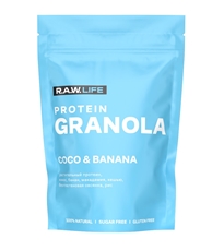 Гранола R.A.W. LIFE протеиновая кокос-банан, 220г