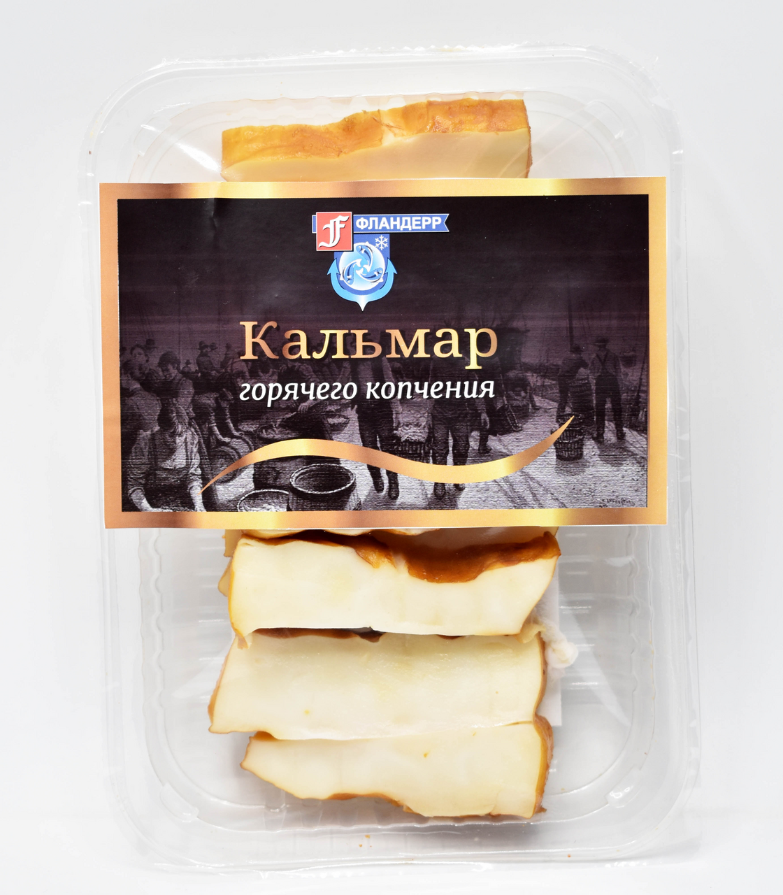 Изображение товара Кальмар Фландерр филе кусочки горячего копчения, 200г