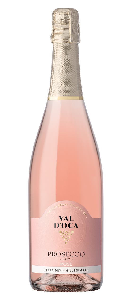 Вино игристое Val D'Oca Prosecco Rose Extra dry Millesimato розовое брют, 0.75л