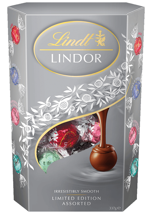 Конфеты Lindt Lindor серебряный корнет ассорти, 200г