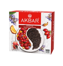 Чай Akbar черный яблоко-шиповник (1.5г x 100шт), 150г