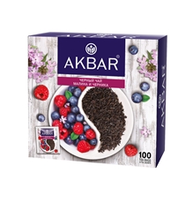 Чай Akbar черный малина-черника (1.5г x 100шт), 150г