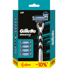 Бритва Gillette Mach3 мужская + 4 сменные кассеты