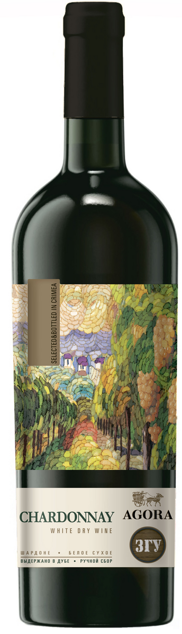 Изображение товара Вино Agora Chardonnay белое сухое 0.75л Россия Крым