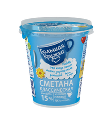 Сметана Большая кружка 15%, 300г