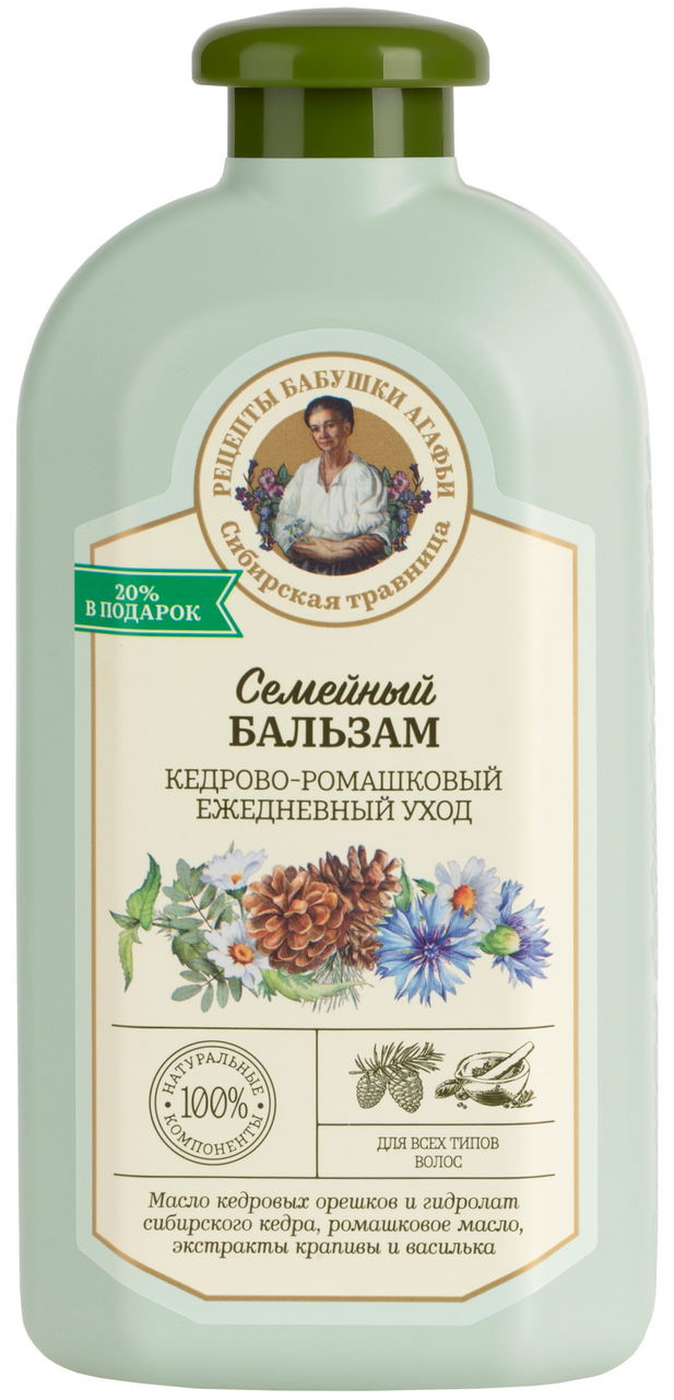 Изображение товара Бальзам Рецепты бабушки Агафьи кедрово-ромашковый, 500мл