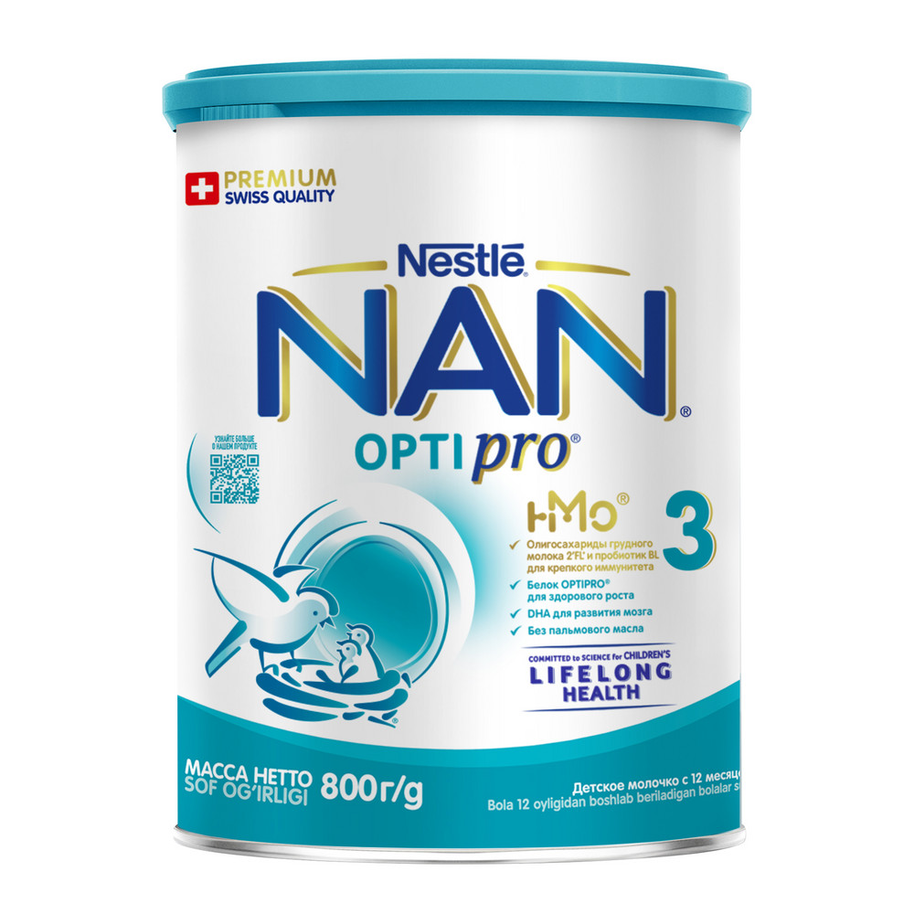Изображение товара Смесь молочная детская NAN 3 Optipro с 12 месяцев, 800г