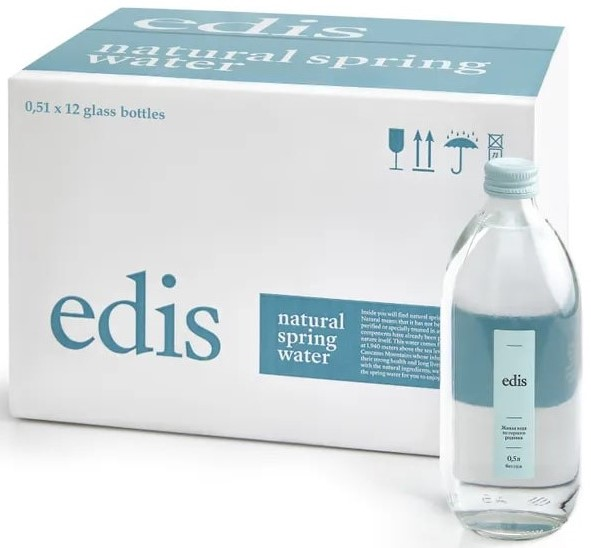 Изображение товара Вода Edis питьевая негазированная 500мл, упаковка 12 шт