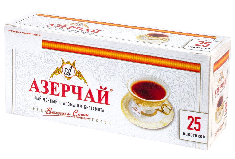 Изображение товара Чай Азерчай черный байховый с бергамотом (2г x 25шт), 50г