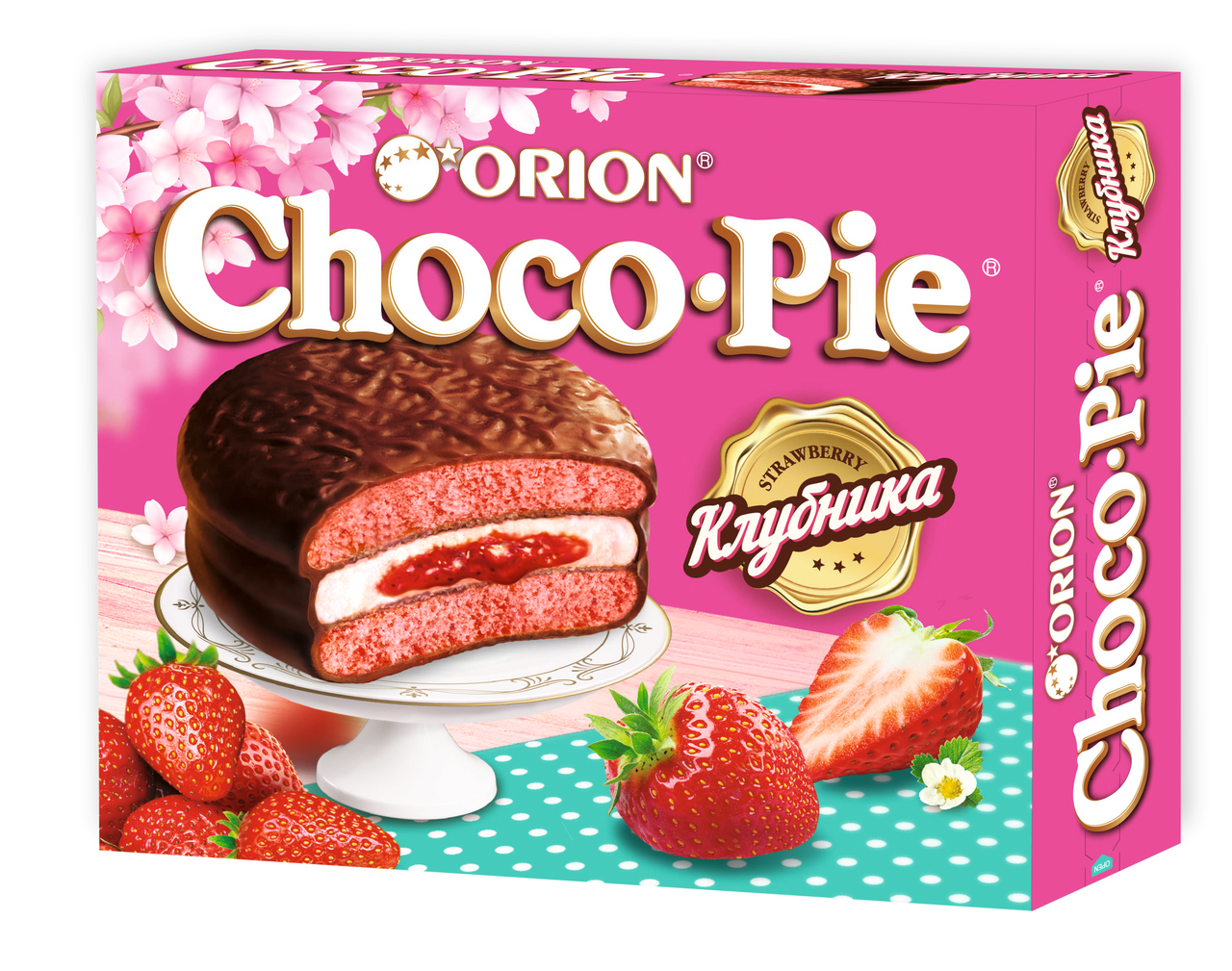 Пирожное Orion Choco Pie клубника, 360г купить с доставкой на дом, цены в  интернет-магазине