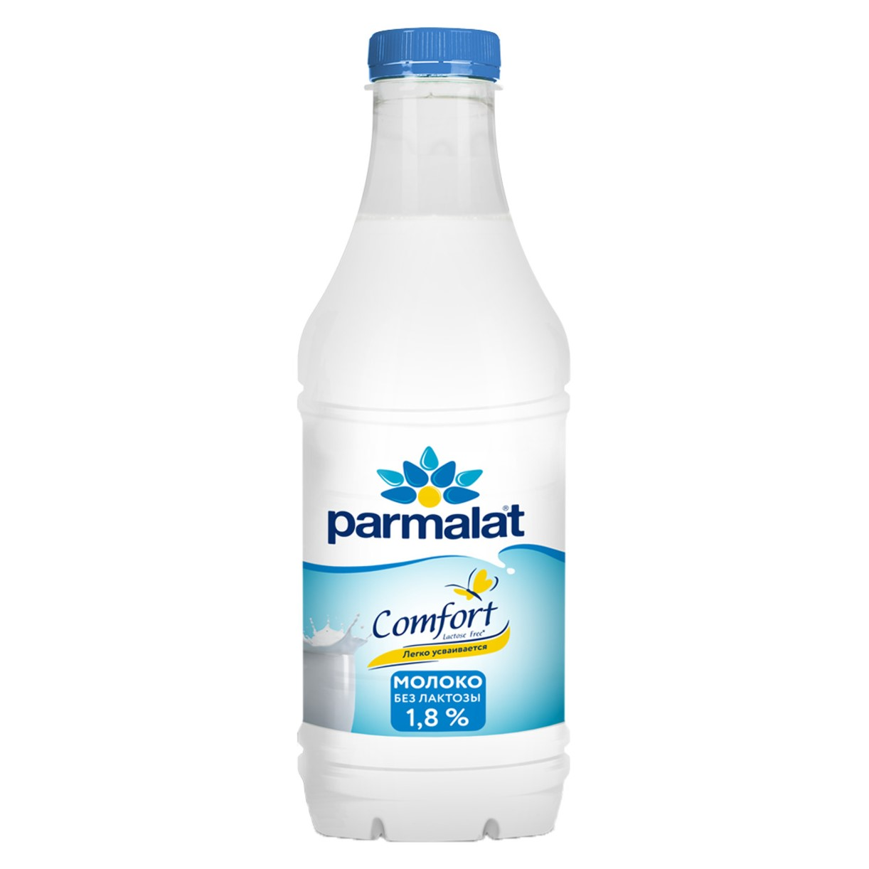 Изображение товара Молоко Parmalat Comfort пастеризованное безлактозное 1.8%, 900мл