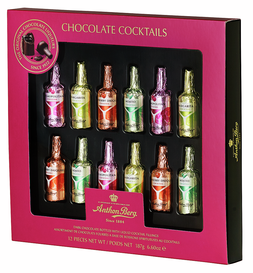 Конфеты Anthon Berg ассорти шоколадные бутылочки, 187г