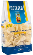 Макароны ракушки De Cecco Conchiglioni Rigati №126, 500г