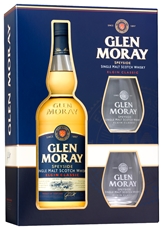 Виски шотландский Glen Moray Elgin Classic Single Malt в подарочной упаковке + 2 бокала, 0.7л