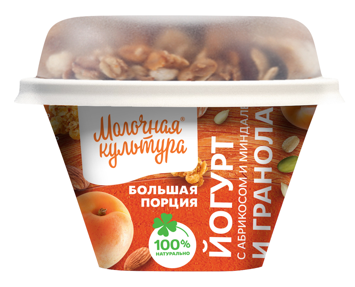 Йогурт Молочная культура абрикос-гранола 2.7-3.5%, 190г