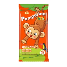 Салфетки влажные Pamperino Kids детские ромашка-витамин Е, 15шт