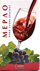 Вино Винзавод Юровский Мерло красное сухое, 1л