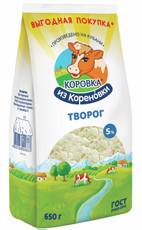Творог Коровка из Кореновки 5%, 650г